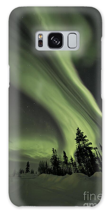Aurora Borealis Galaxy Case featuring the photograph Light Swirls Over The Midnight Dome by Priska Wettstein