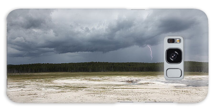 Lightening Galaxy Case featuring the photograph Lightening at Yellowstone by Belinda Greb