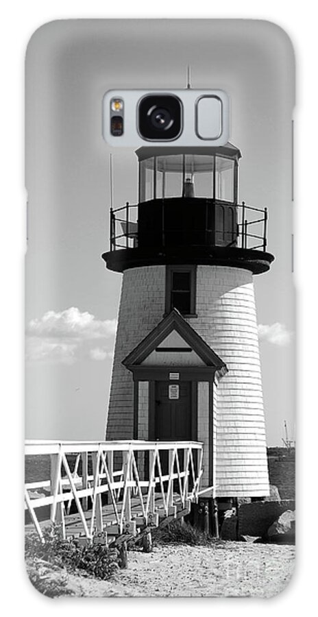 Lighthouse Galaxy Case featuring the photograph Lighthouse on Nantucket BW by Lori Tambakis