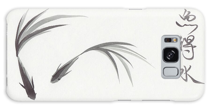 Zen Galaxy Case featuring the painting Like Fish With Water by Oiyee At Oystudio