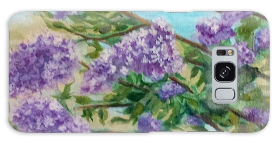 Lilac Galaxy Case featuring the painting Lilacs by Natascha De la Court