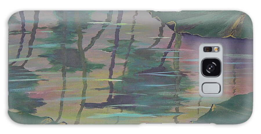Lilypads Galaxy Case featuring the painting Lily Pad Reflections by Ray Nutaitis