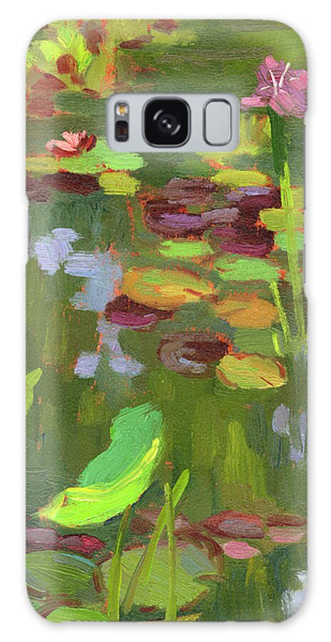 Lily Pond Galaxy Case featuring the painting Lily Pond by Diane McClary