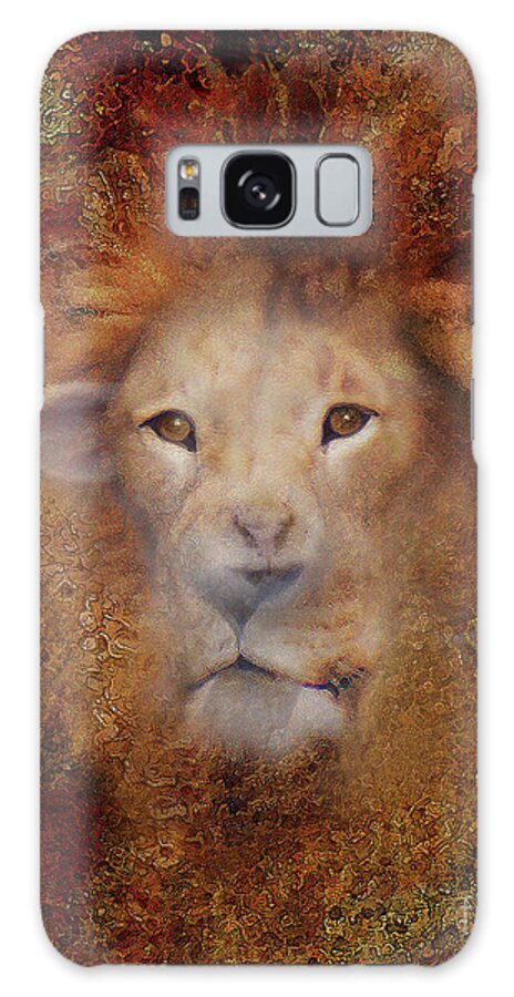 Lion Galaxy Case featuring the digital art Lion Lamb Face by Constance Woods
