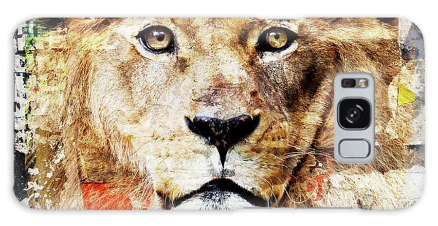 Lion Galaxy Case featuring the digital art Lion by Luz Graphic Studio
