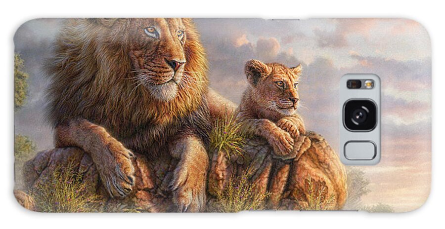 Lion Galaxy Case featuring the mixed media Lion Pride by Phil Jaeger