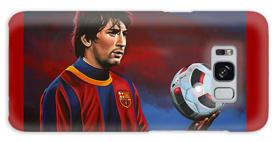 Lionel Messi Galaxy Case featuring the painting Lionel Messi 2 by Paul Meijering