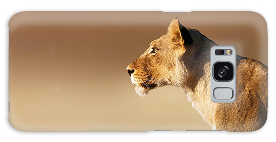 Lion Galaxy Case featuring the photograph Lioness portrait by Johan Swanepoel