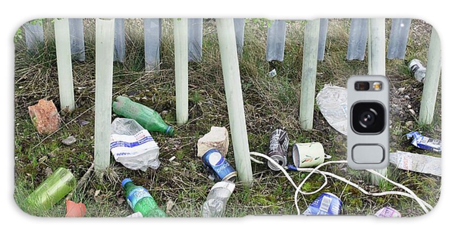 Litter Galaxy Case featuring the photograph Litter Strewn Among Saplings by Robert Brook/science Photo Library