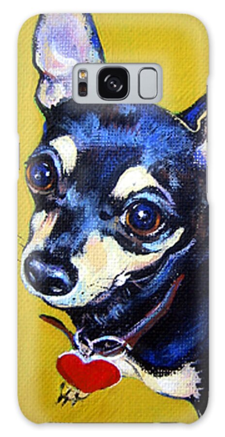 Chihuahua Galaxy Case featuring the painting Little Bitty Chihuahua by Rebecca Korpita