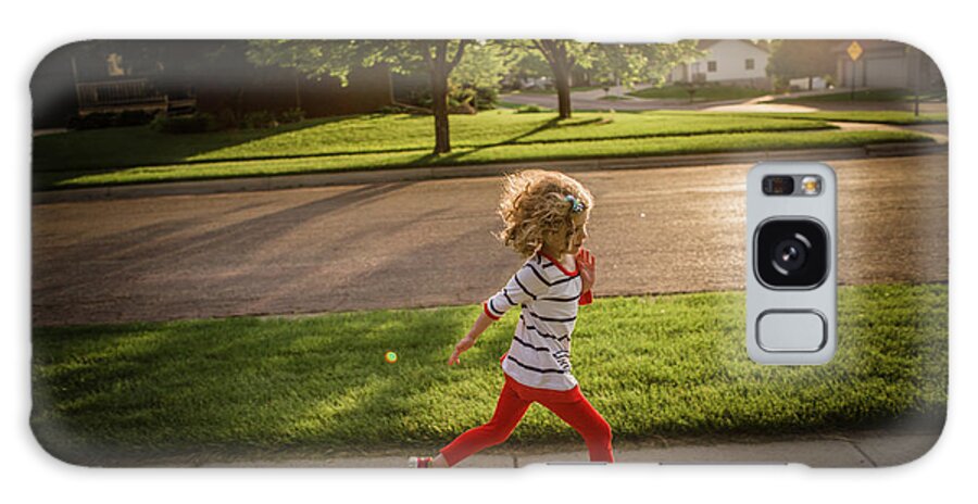 4-5 Years Galaxy Case featuring the photograph Little Girl Running by Annie Otzen