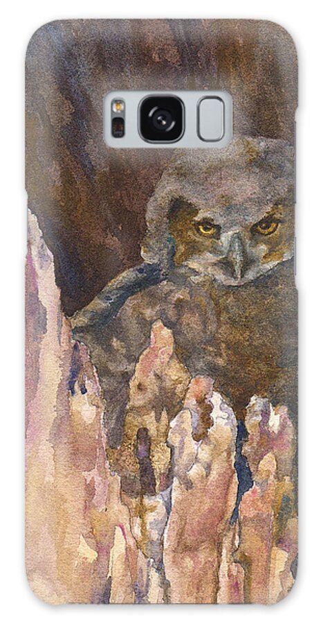 Owl Painting Galaxy S8 Case featuring the painting Little Owl by Anne Gifford