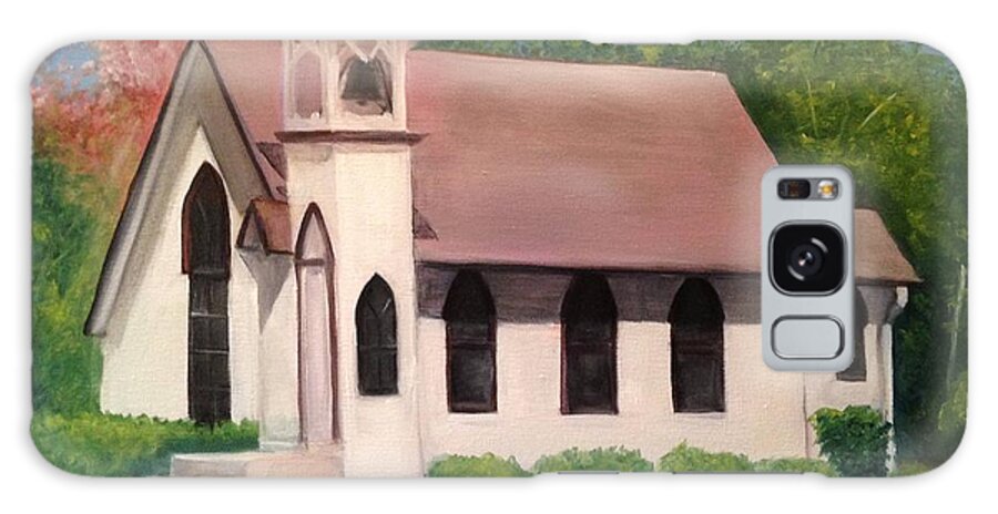 Little White Church Galaxy Case featuring the painting Little White Church by Sheila Mashaw