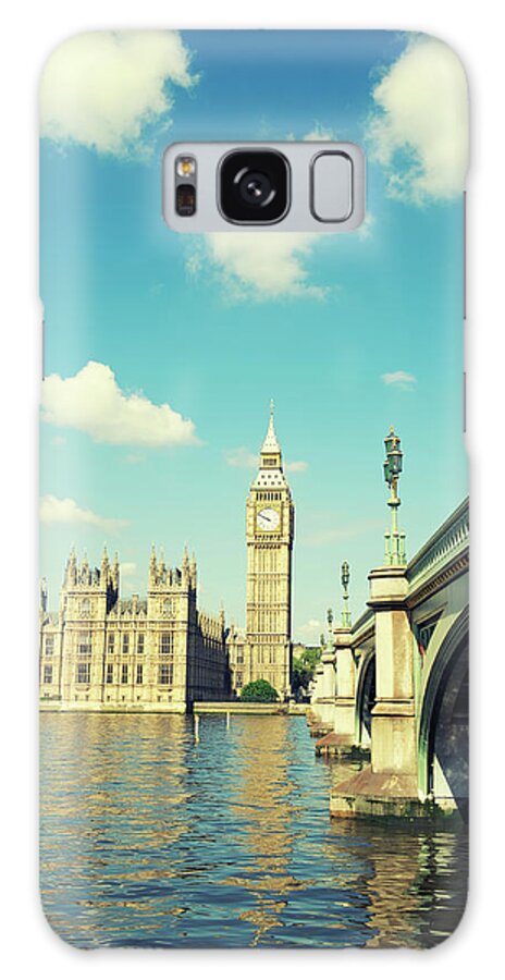 Clock Tower Galaxy Case featuring the photograph London Big Ben Houses Of Parliament by Peskymonkey