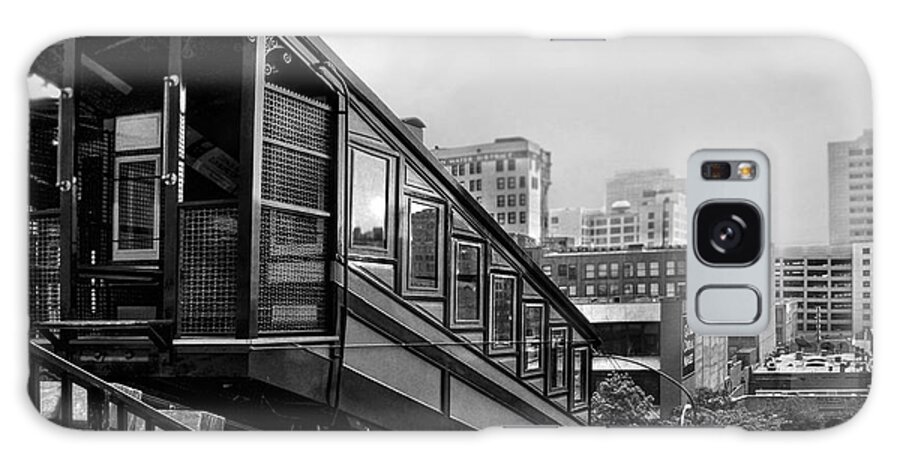 Angels Flight Galaxy Case featuring the photograph Los Angeles Angels Flight.BW by Jennie Breeze