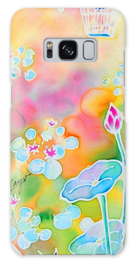 Cat Galaxy S8 Case featuring the painting Lotus pond by Hisayo OHTA