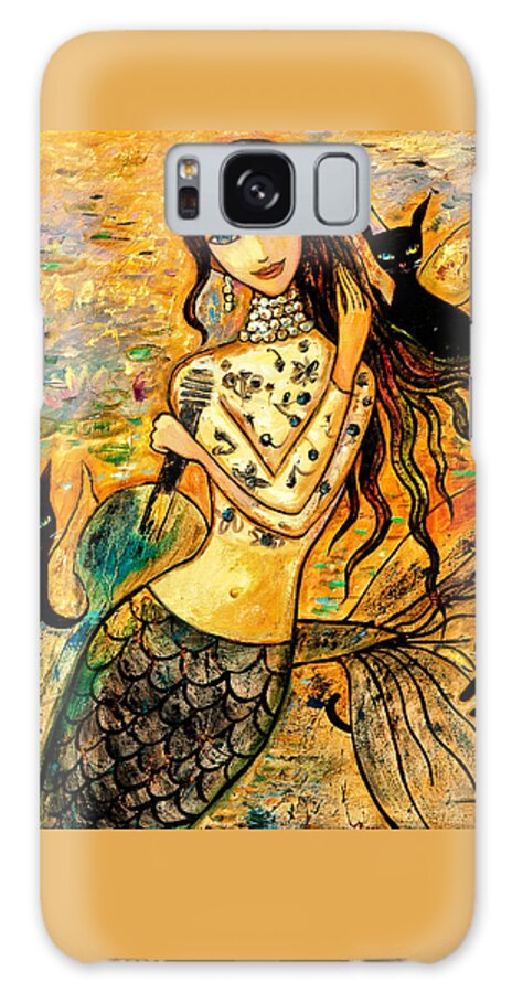 Mermaid Art Galaxy Case featuring the painting Lotus Pool by Shijun Munns
