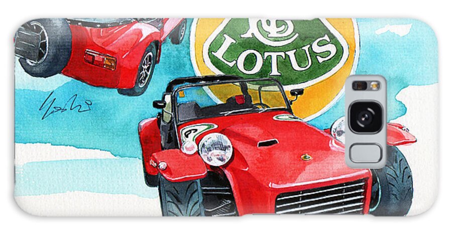 British Open Sport Car Galaxy Case featuring the painting Lotus Seven by Yoshiharu Miyakawa
