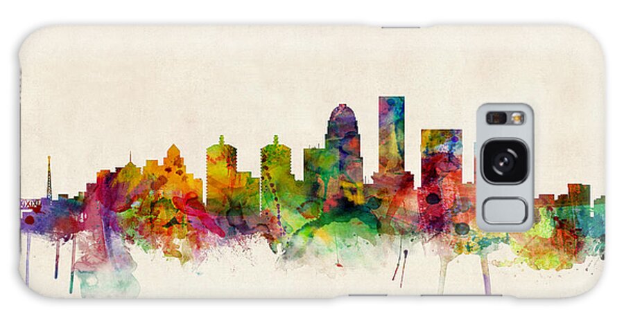 Watercolour Galaxy Case featuring the digital art Louisville Kentucky City Skyline by Michael Tompsett