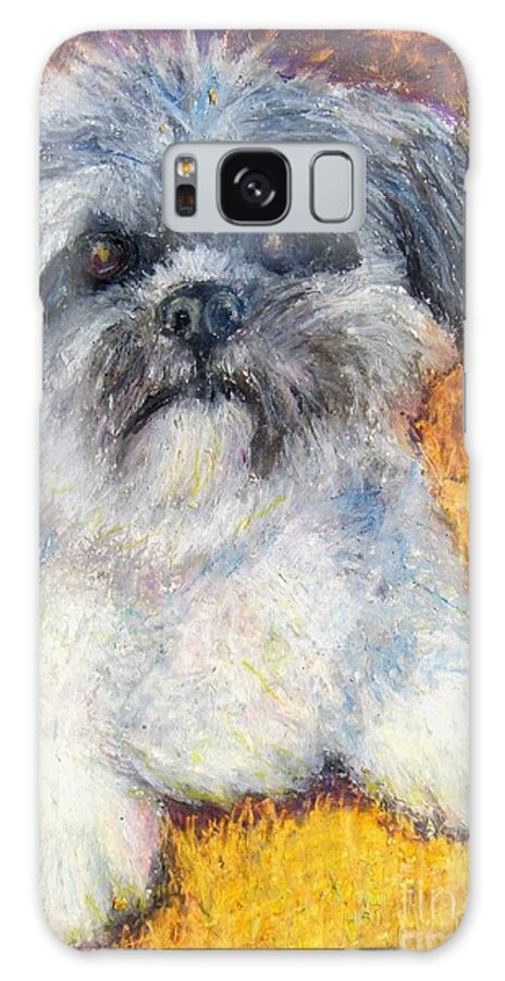 Lhasa Apso Galaxy Case featuring the painting Love My Lhasa by Laurie Morgan
