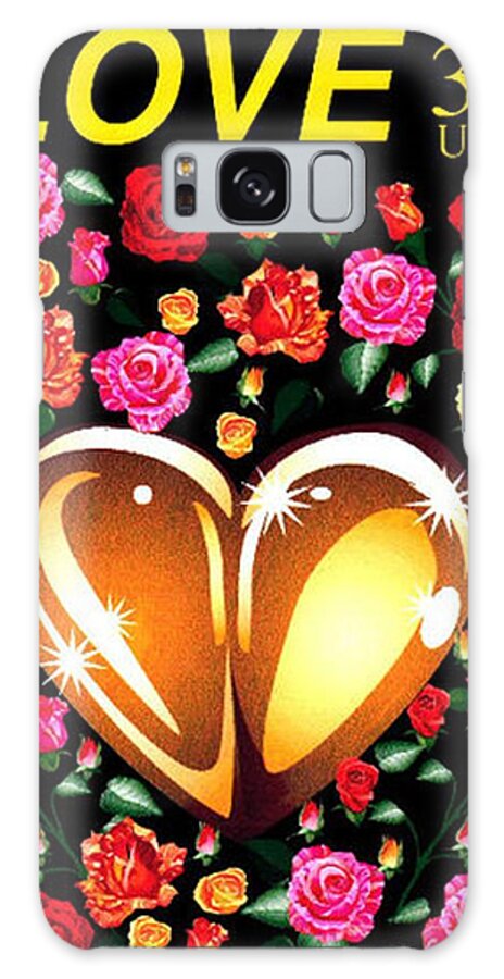 Stamp Flowers Mail Postage Heart Valentine Love Attractive Galaxy S8 Case featuring the digital art Love Stamp by P Dwain Morris