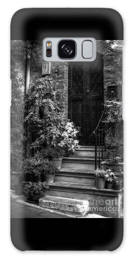 Italy Galaxy Case featuring the photograph Lovely Entrance in Black and White by Prints of Italy