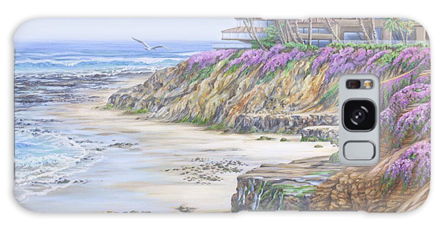 Beach Galaxy S8 Case featuring the painting Low Tide Solana Beach by Jane Girardot