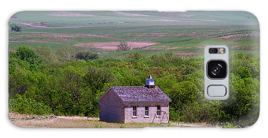 Tallgrass Prairie National Preserve Galaxy S8 Case featuring the photograph Lower Fox Creek Schoolhouse in the Flint Hills of Kansas by Catherine Sherman