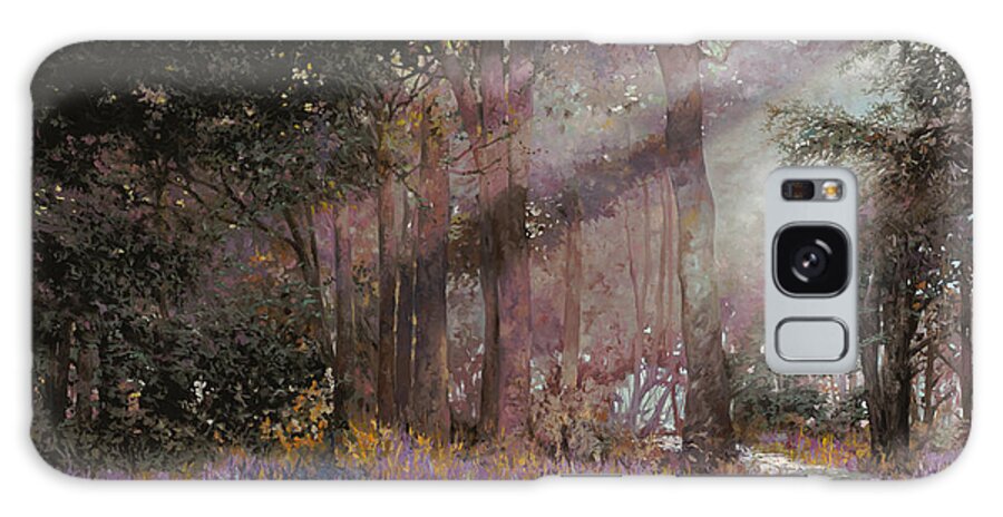 Wood Galaxy Case featuring the painting Luci Viola Nel Bosco by Guido Borelli