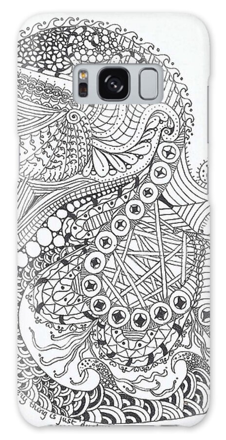 Zentangles Galaxy Case featuring the mixed media Lucky Ducky by Ruth Dailey