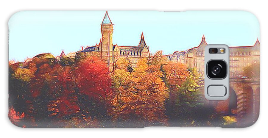 Luxembourg Galaxy Case featuring the digital art Luxembourg City Skyline by Dennis Lundell