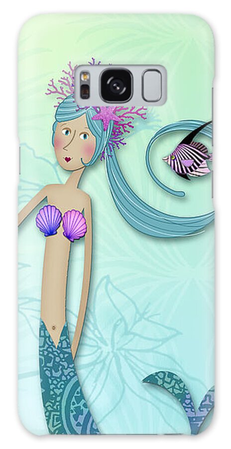 Mermaid Galaxy Case featuring the digital art M is for Marvelous Mermaids by Valerie Drake Lesiak