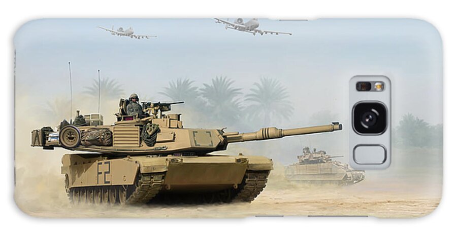 Tank Galaxy Case featuring the painting M1A2 Abrams by Mark Karvon