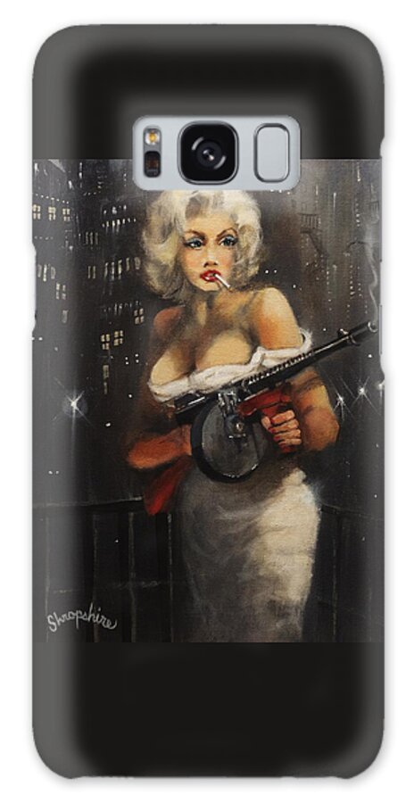 Bootleggers Galaxy Case featuring the painting Machine Gun Madam by Tom Shropshire