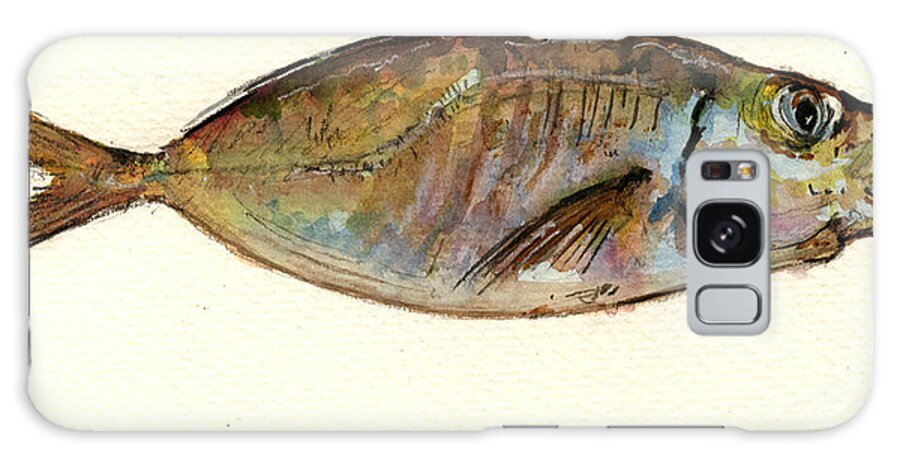 Bait Fish Galaxy Case featuring the painting Mackerel scad by Juan Bosco