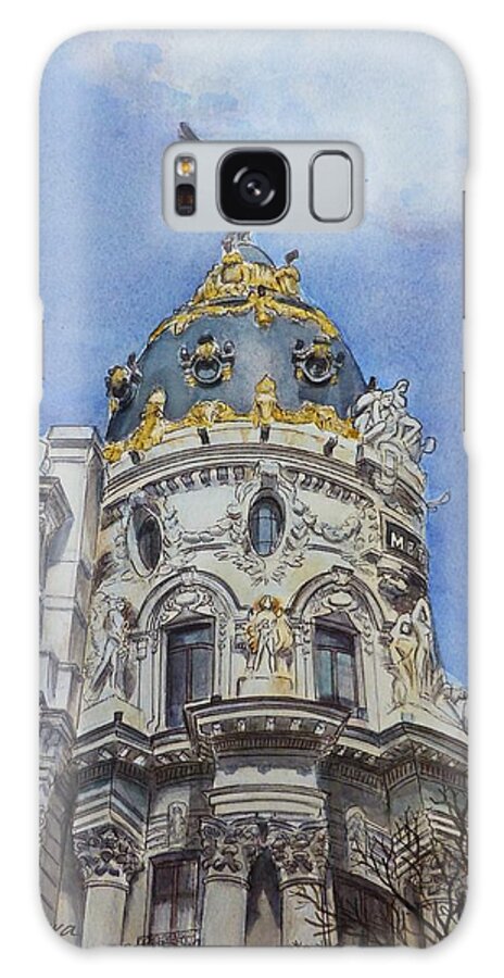 Architecture Galaxy S8 Case featuring the painting Madrid by Henrieta Maneva
