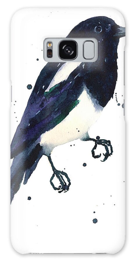 Magpie Painting Galaxy Case featuring the painting Magpie Painting by Alison Fennell