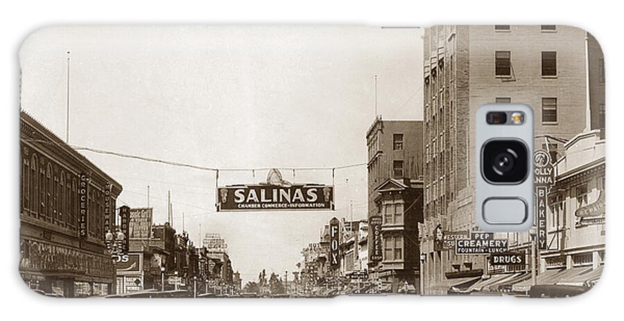 Main Street Galaxy Case featuring the photograph Main and E. Alisal Streets Salinas Circa 1931 by Monterey County Historical Society