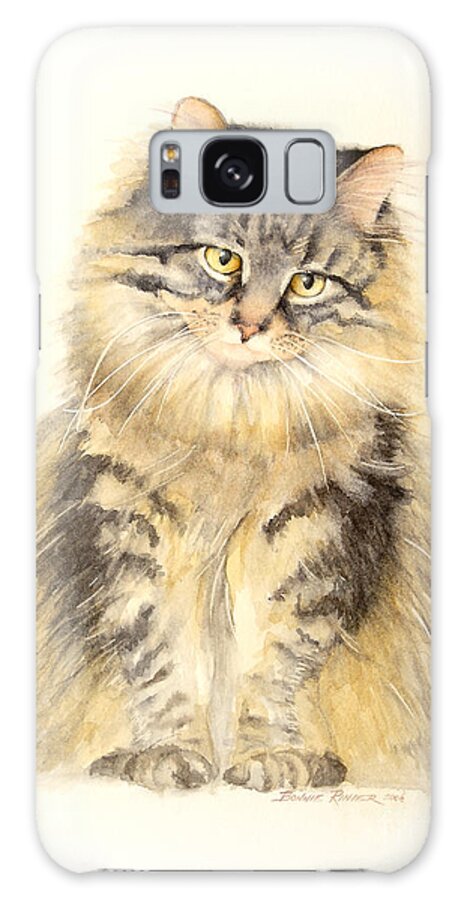 Maine Coon Cat Galaxy Case featuring the painting Maine Coon Cat by Bonnie Rinier