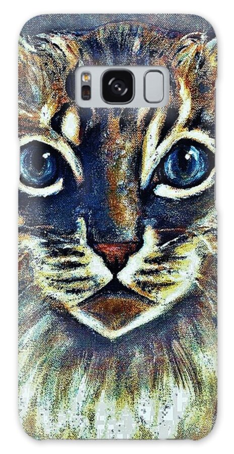 Cat Galaxy Case featuring the painting MAINE COON Portrait by VLee Watson