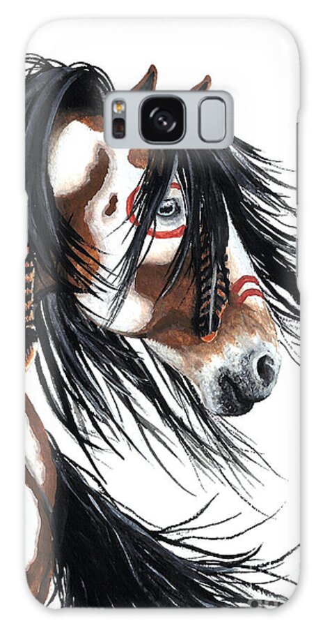 Horse Artwork Galaxy Case featuring the painting Majestic Pinto horse by AmyLyn Bihrle