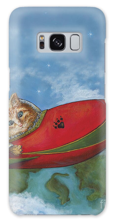 Animals Galaxy Case featuring the painting Major Tom Searches for Mouse Island by Robin Wiesneth