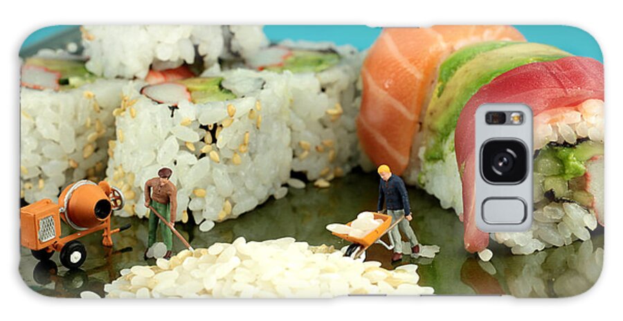 Sushi Galaxy Case featuring the photograph Making Sushi little people on food by Paul Ge