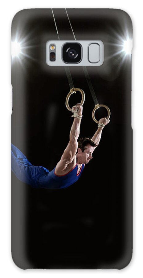 Expertise Galaxy Case featuring the photograph Male Gymnast On Rings by Mike Harrington