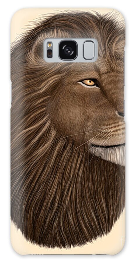 Lion Galaxy Case featuring the digital art Male Lion Portrait by Walter Colvin