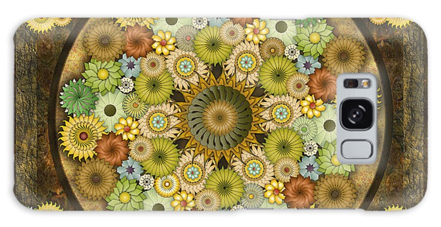 Mandala Galaxy Case featuring the digital art Mandala Stone Flowers sp by Peter Awax