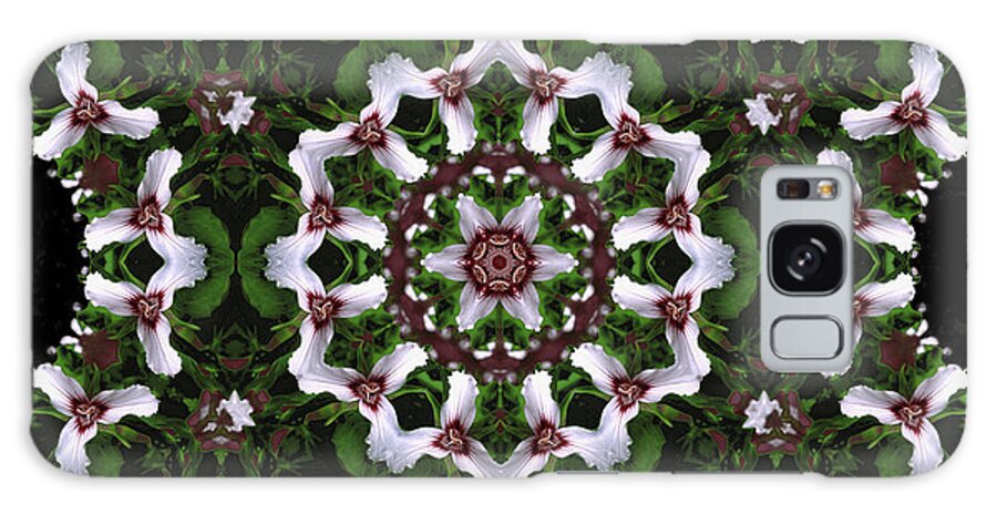 Mandala Galaxy Case featuring the digital art Mandala Trillium Holiday by Nancy Griswold