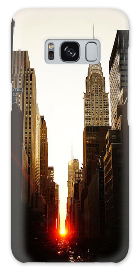New York City Galaxy Case featuring the photograph Manhattanhenge Sunset and the Chrysler Building by Vivienne Gucwa
