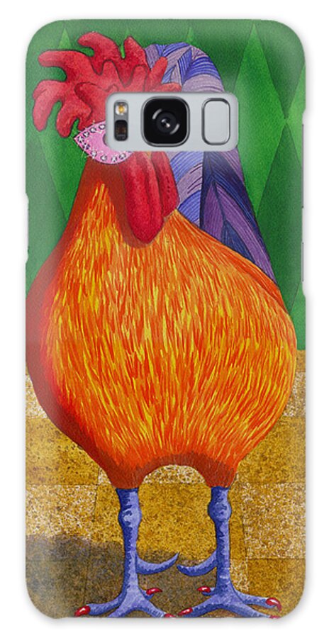 Chicken Galaxy Case featuring the painting Mardi Gras Chicken by Catherine G McElroy
