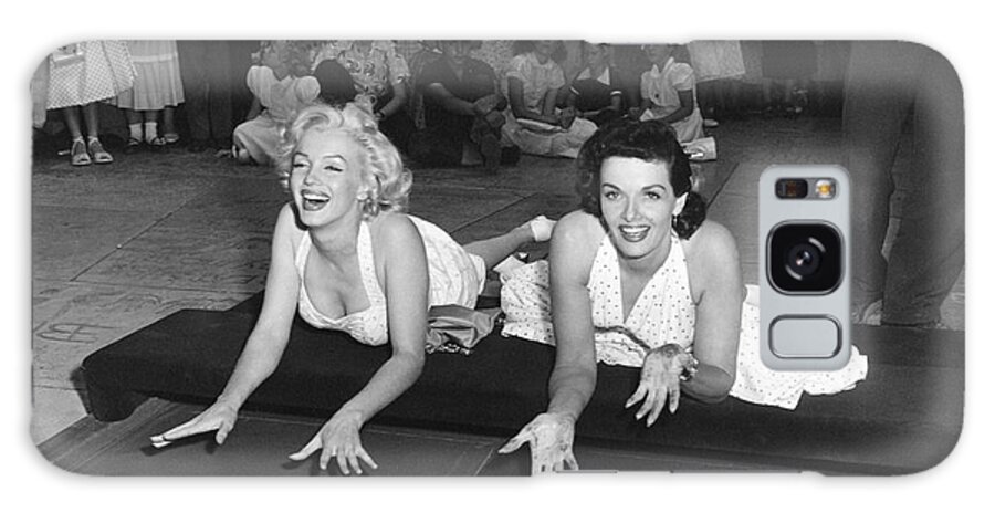 1950's Galaxy Case featuring the photograph Marilyn Monroe And Jane Russell by Underwood Archives